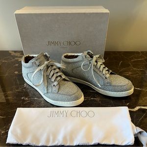 Jimmy Choo Fine Glitter Tennis Shoes size 371/2